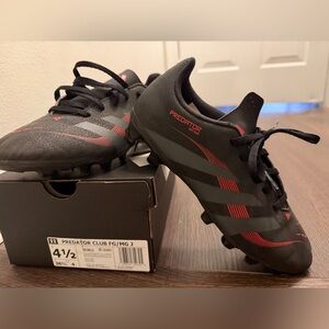 Adidas Predator FG Black and Red Cleats
